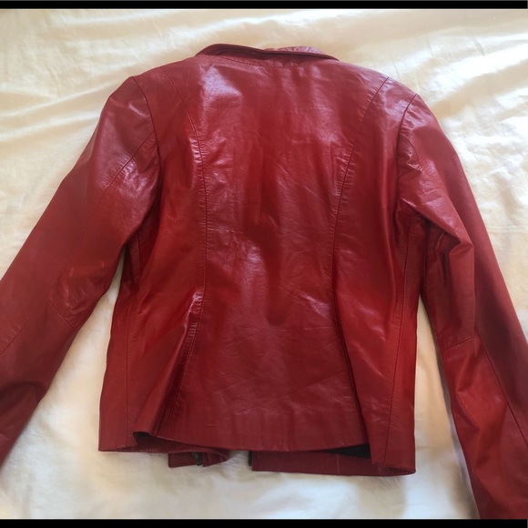 Red Real leather jacket - Picture 2 of 4